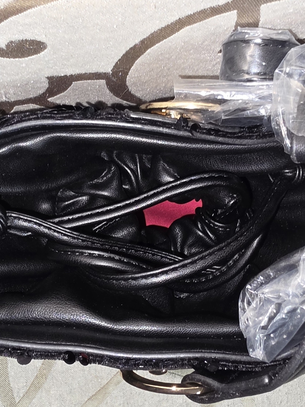 Badgley Mischka Black Sequin Evening Bag - Picture 9 of 10